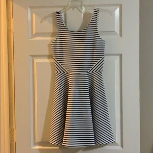 White and black dress